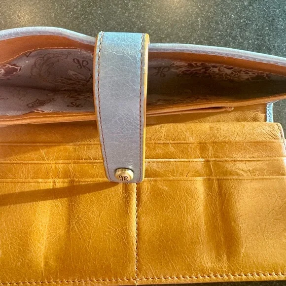 HOBO Light Blue Leather Clutch with Gold Accents - Picture 5 of 8